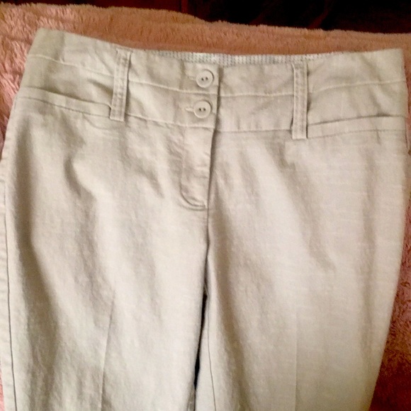 Khaki dress pants with satin waistband. A staple for your work wardrobe - Picture 1 of 4